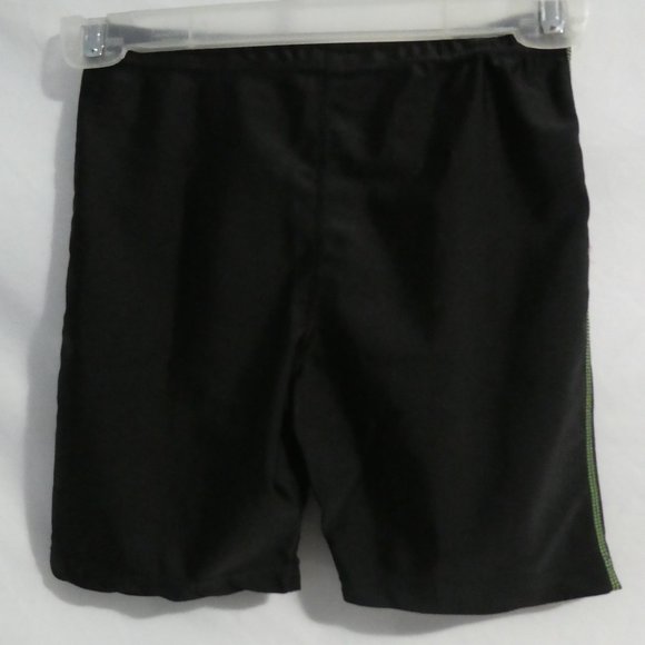CHARGED small tight black stretchable shorts, fluorecent green stitched sides - Picture 2 of 9